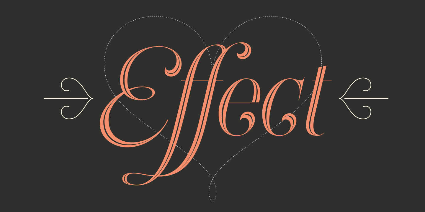 Beispiel einer Heroe Inline Std-Schriftart